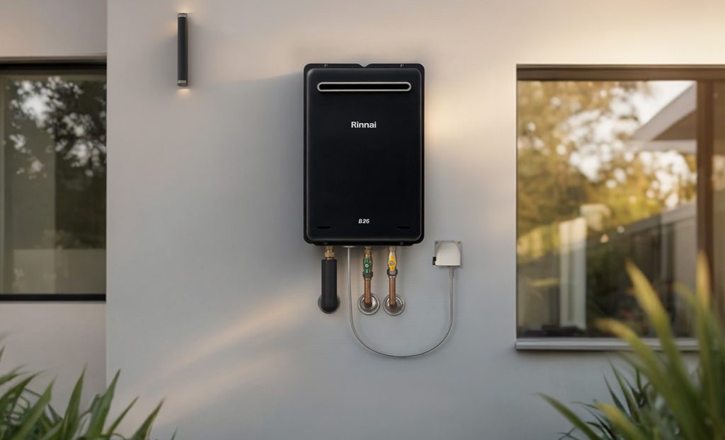 B Black Continuous Flow Hot Water System Rinnai Australia