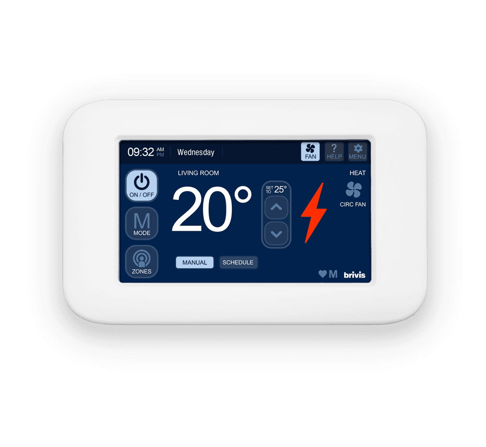 Brivis Touch™ Heating and Cooling Controller (front)