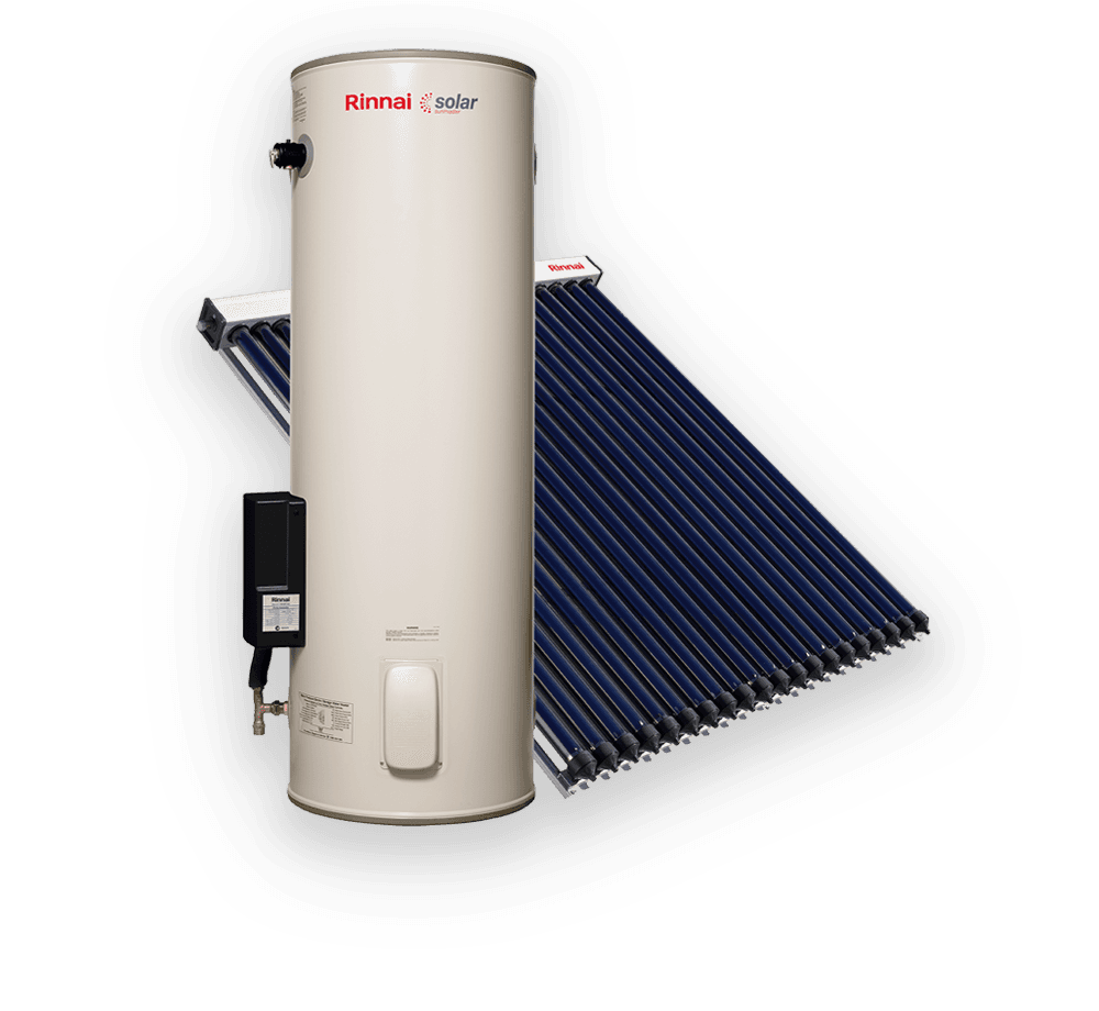 Rinnai Sunmaster Solar Hot Water Storage Tank + Evacuated Tubes (x20)