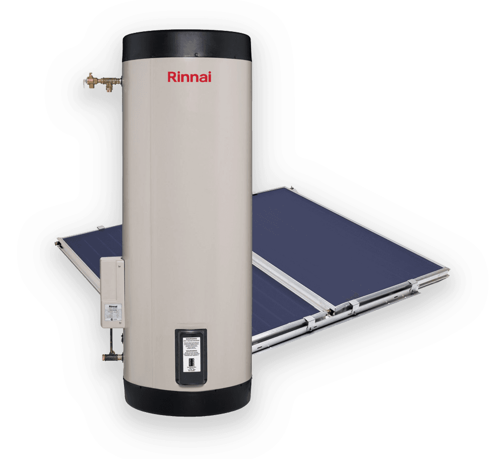 Rinnai Prestige Electric Solar Hot Water Storage Tank + Flat Plate Collectors