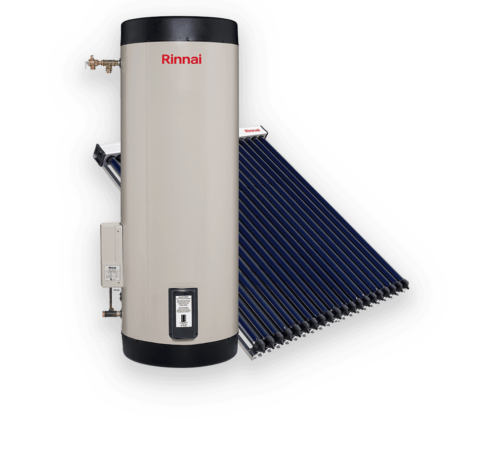 Rinnai Prestige Solar Electric Boosted Hot Water Storage Tank + 20 Evacuated Tubes