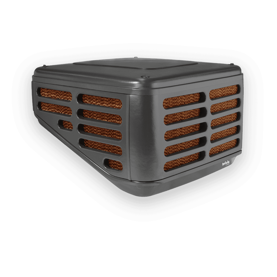 Brivis Promina evaporative cooler (top right)