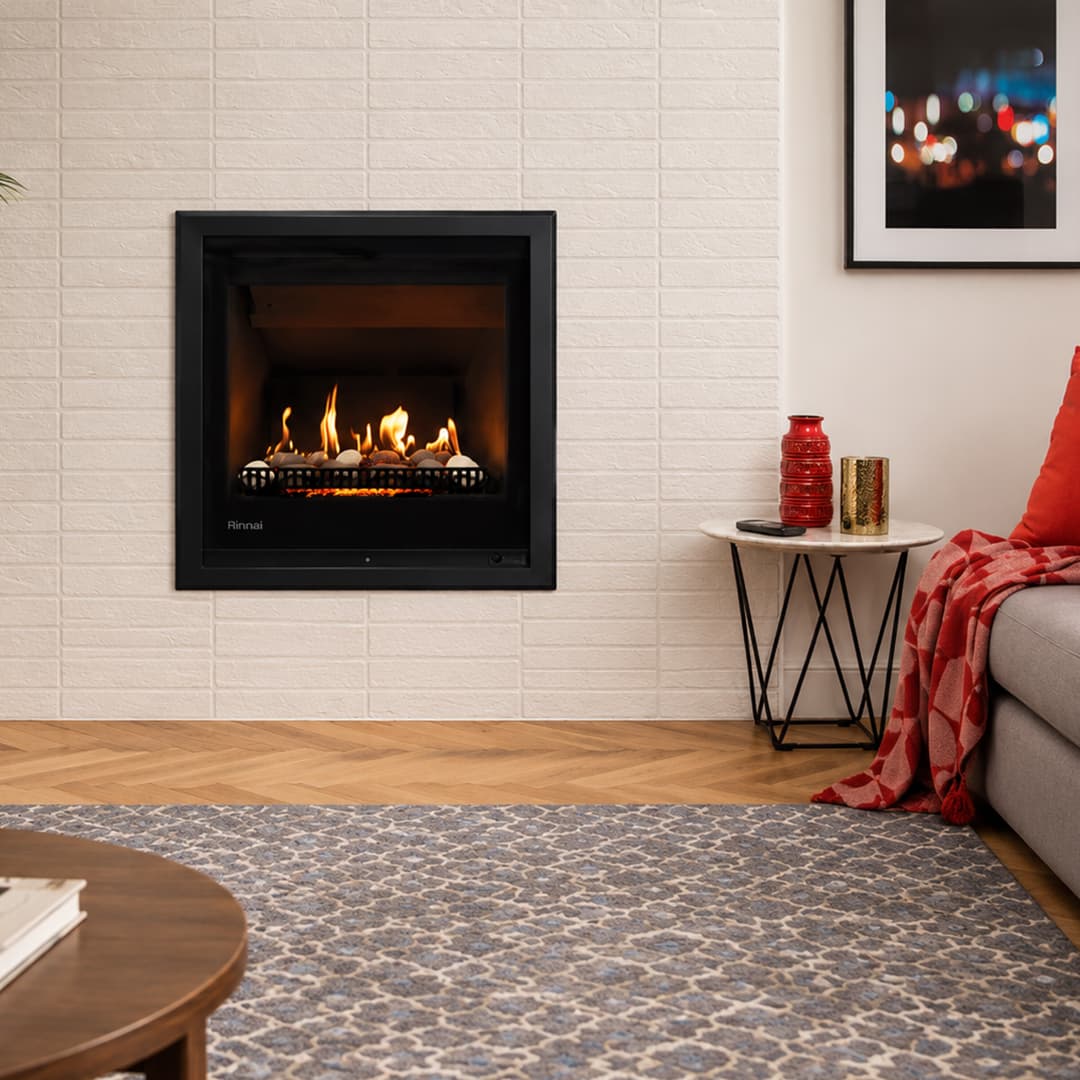 Rinnai Gas Fireplace has a minimalist design