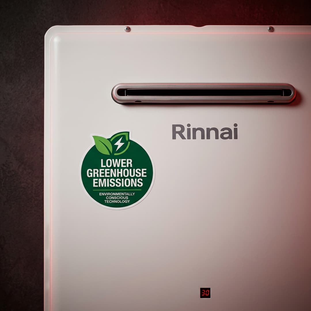 Rinnai Infinity Gas Continuous Flow Hot Water with lower greenhouse emissions