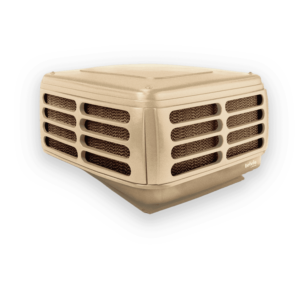 Brivis Advance evaporative cooler (top right)