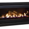 Rinnai 1250 Gas Fire Log Set - Black on Black Frame Angle Left