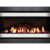 Rinnai 1250 Gas Fire Log Set - Stainless Steel on Black Frame