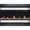 Rinnai 1250 Gas Fire Pebble Stones - Stainless Steel on Black Frame (Safety Mesh)