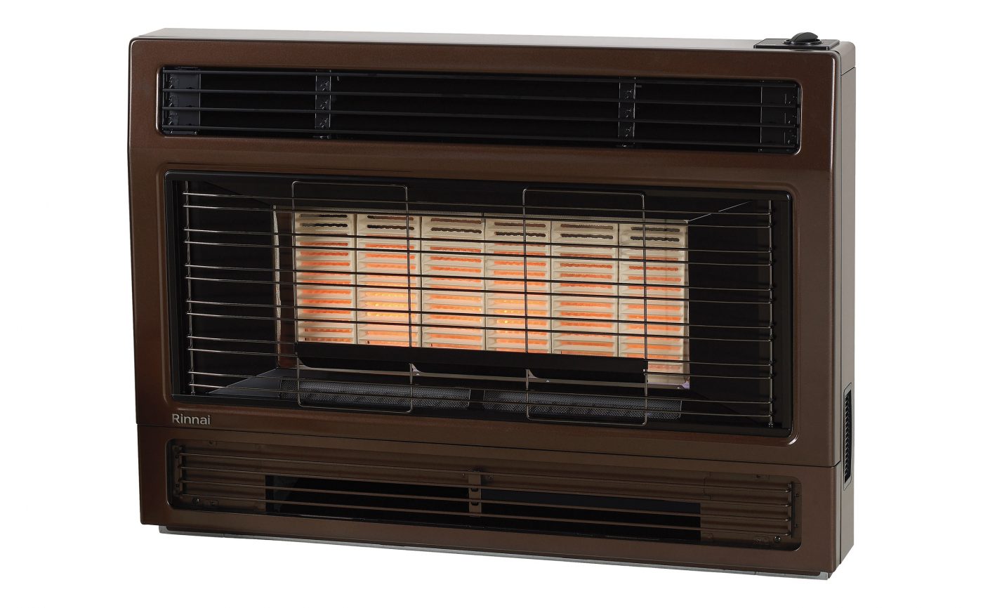 Rinnai 2001 Inbuilt Space Heater Gas Flued Brown Angle Right