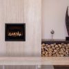 Rinnai 650 (600mm) Gas Fire Pebble Stones - Matte Black Frame Insitu Wall Living Room 2