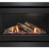 Rinnai 950 Evolve Gas Fire Log Set - Black on Black Frame (Safety Mesh)