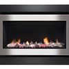 Rinnai 950 Evolve Gas Fire Pebble Stones - Stainless on Black Frame