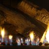 Rinnai 950 Gas Fire Log set flames embers closeup
