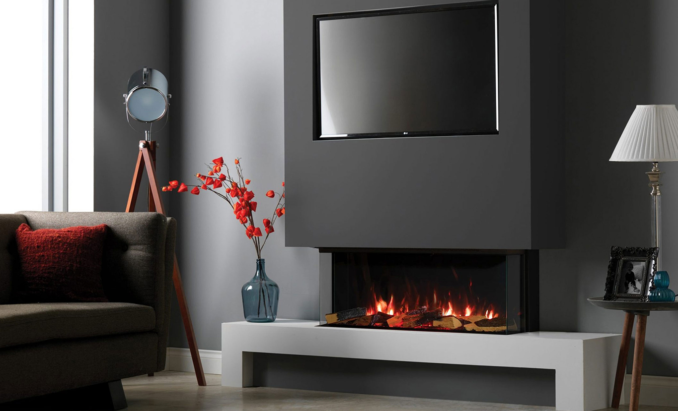 Rinnai ES 1000 Electric Fire (lifestyle - living room tv)