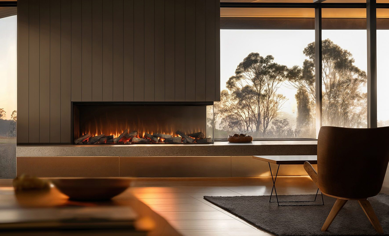 Rinnai ES 1800 Electric Fire (lifestyle - country corner install)