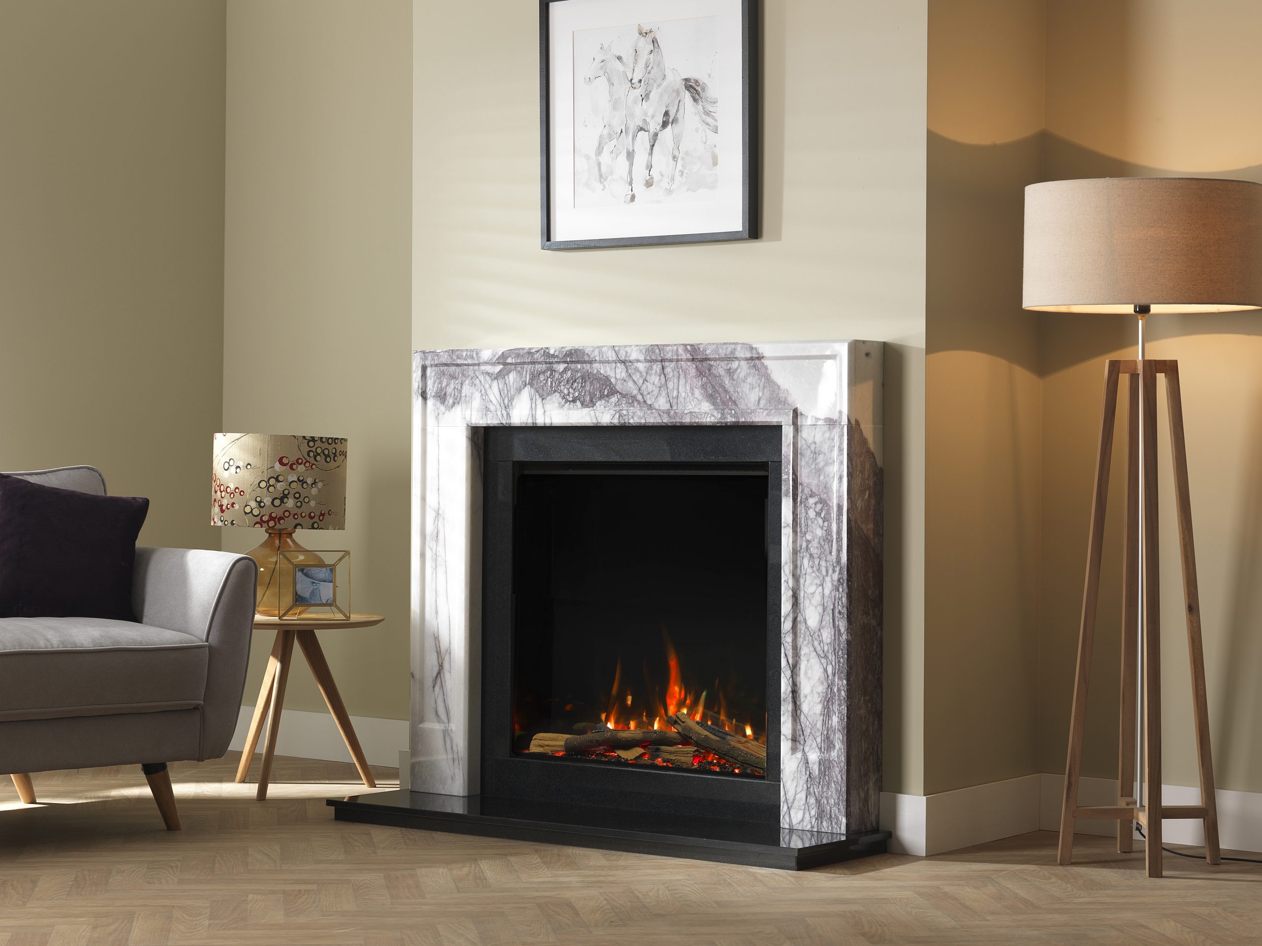 Rinnai ES 750 Electric Fire (lifestyle - inset stone)