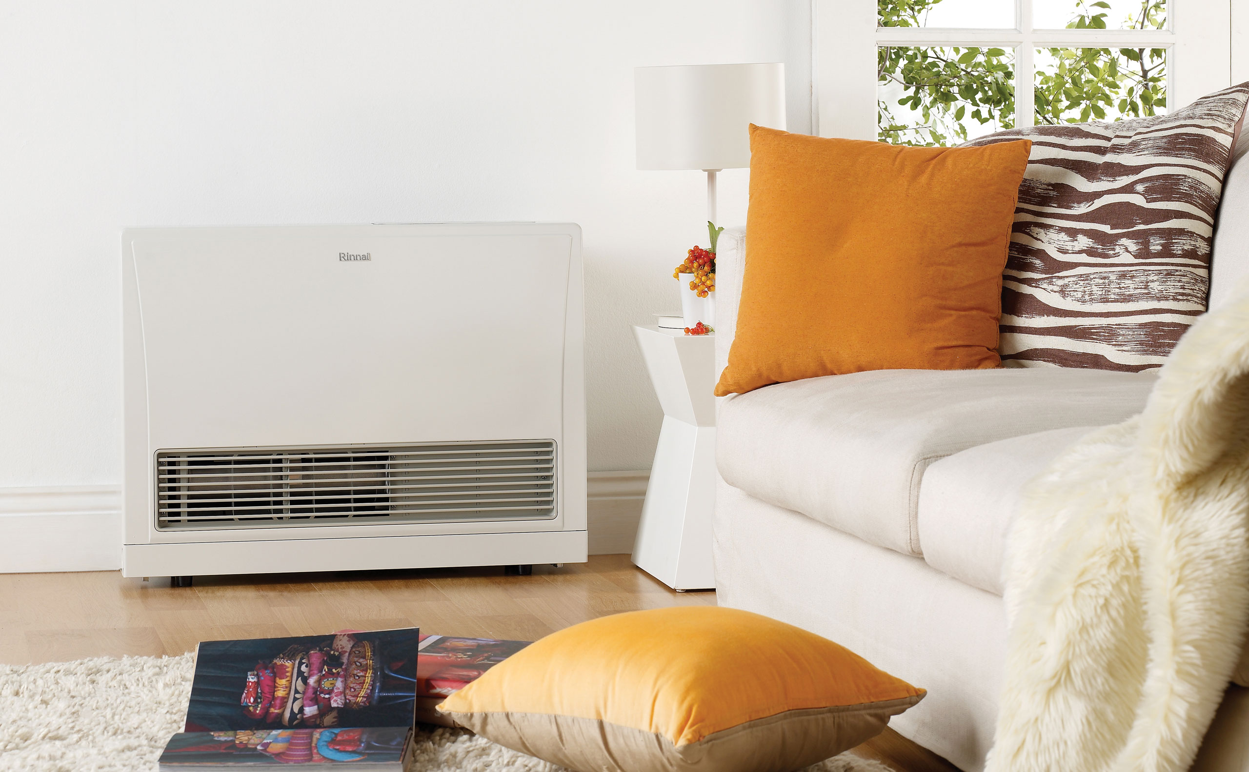 Rinnai Energysaver Gas Heater (lifestyle - living room close up)