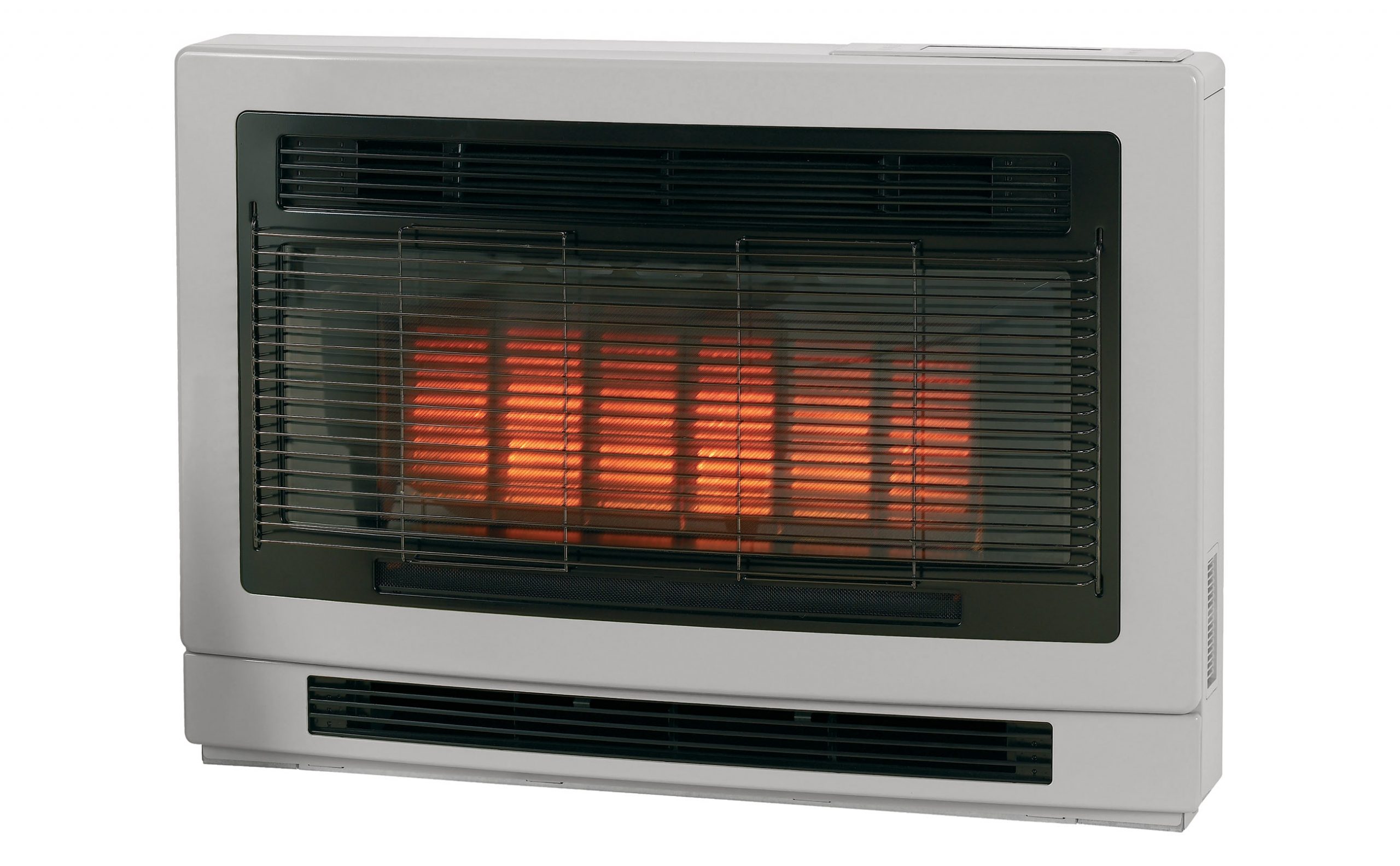 Rinnai Ultima II Inbuilt Gas Flued Space Heater (silver - right)