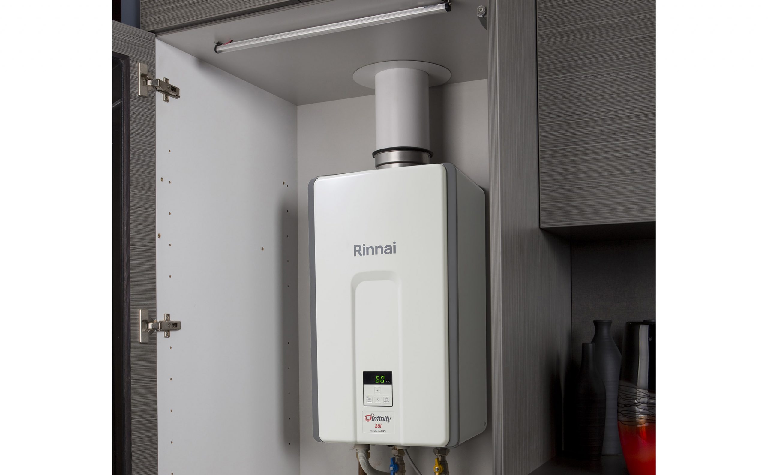 Rinnai Infinity 28i Gas Continuous Flow Hot Water (flue - cupboard)