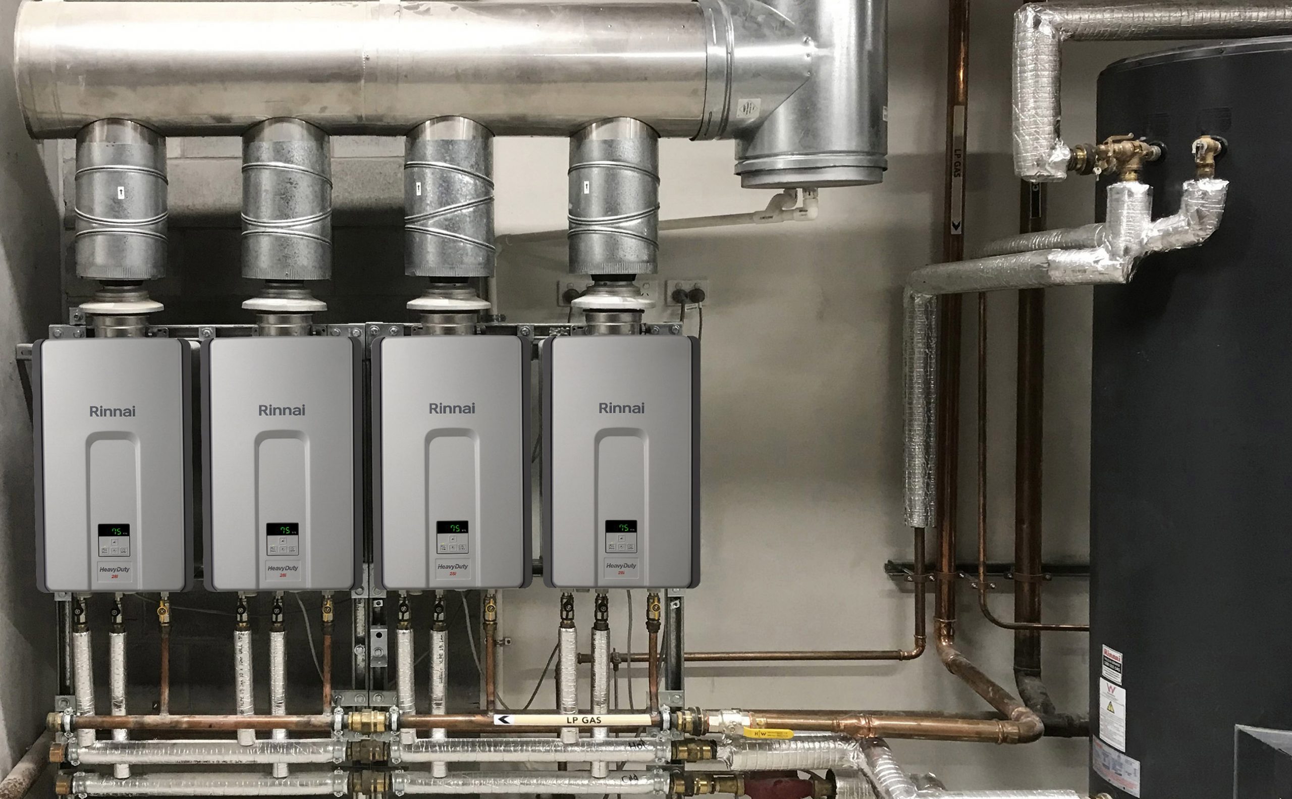 Rinnai HD28i + Demand Duo + Tank + Commercial Flue