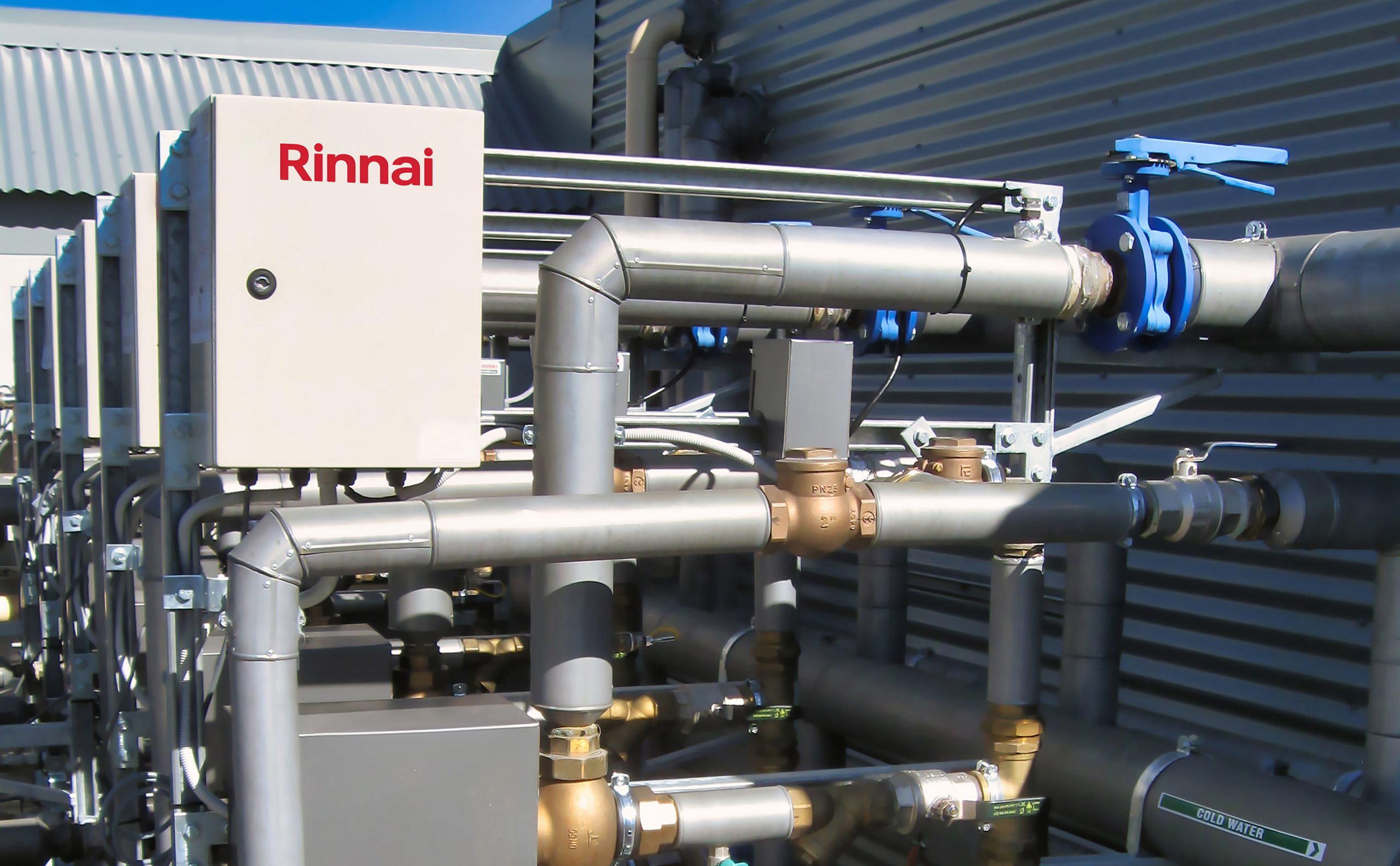 Rinnai Commercial Hot Water Warm Water Valve (exterior - close up)