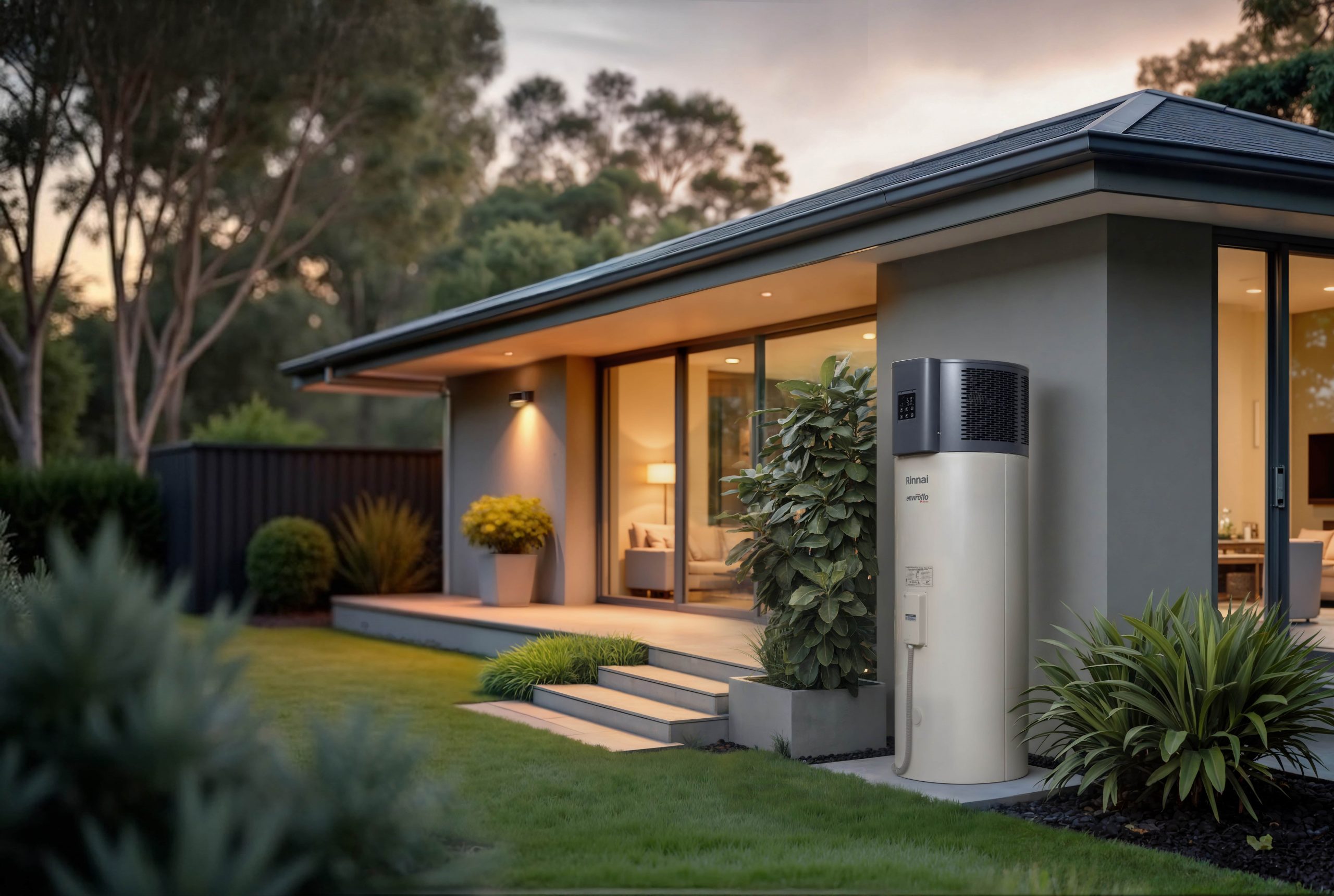 Rinnai Enviroflo AR Series Electric Heat Pump (lifestyle - outdoors)