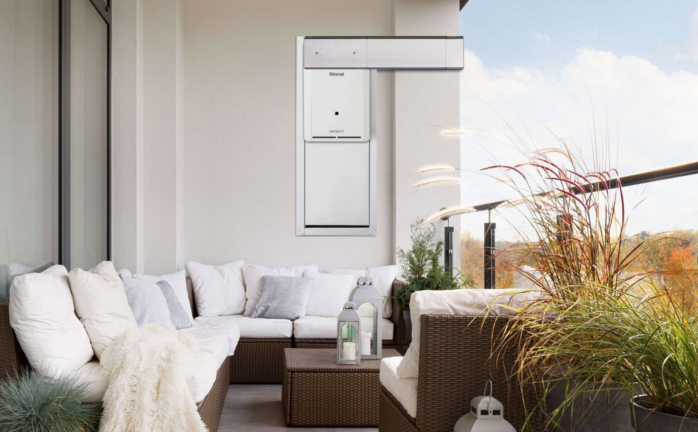 Rinnai Infinity / Infinity B Series Gas Continuous Flow Hot Water Recess Box and Flue Diverter with extension