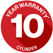 Rinnai - 10 year warranty on Cylinders