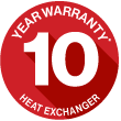 Rinnai - 10 years warranty on Heat Exchanger