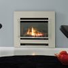 Rinnai Slimfire 252 Built In Gas Fire Log Set Stainless Steel on Stainless Steel Lifestyle Insitu Family Room 2
