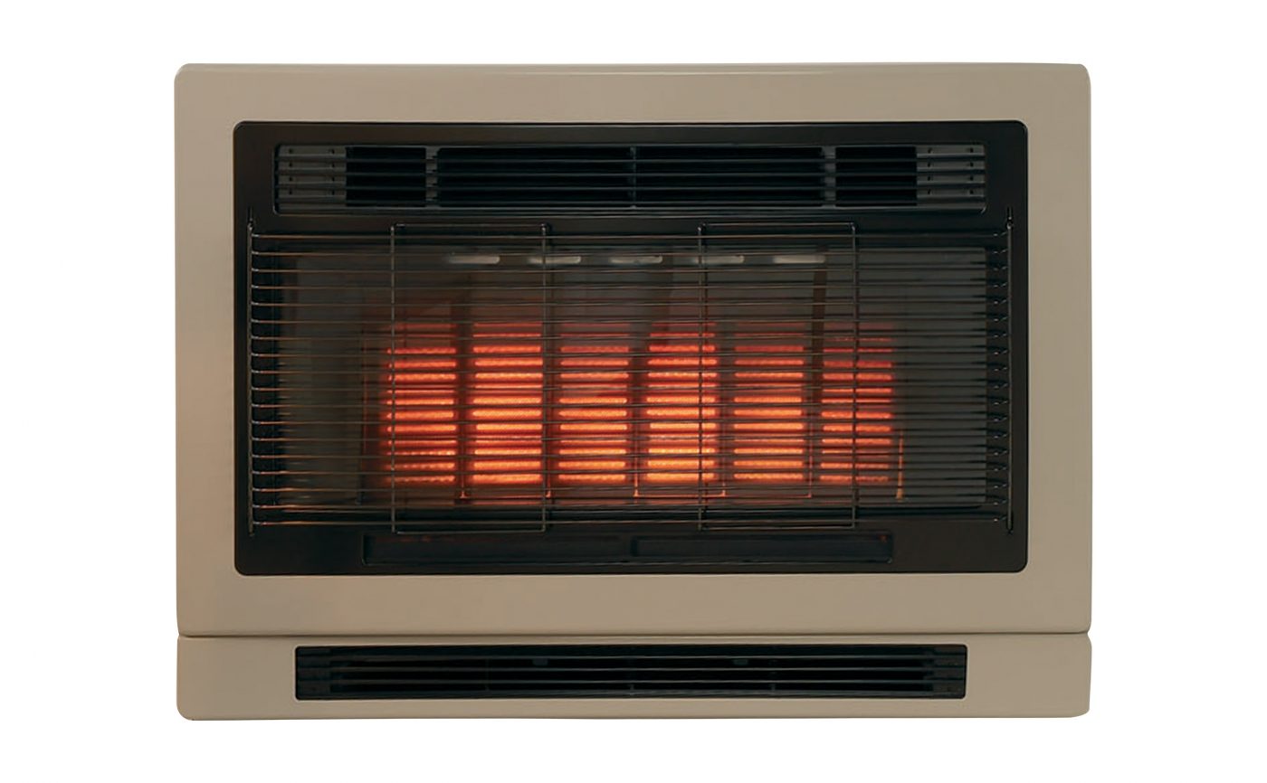 Rinnai Ultima II Console Gas Flued Heater Beige Natural Front 2