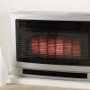 Rinnai Ultima II Console Gas Flued Heater Silver Angle Right 2 Insitu lifestyle installed wall