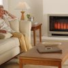 Rinnai Ultima II Inbuilt Gas Flued Heater Beige Natural 2 Family room couch coffee table grandmother telephone relax