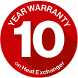 Rinnai - 10 years warranty of Heat Exchanger