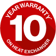 Rinnai - 10 years warranty of Heat Exchanger