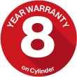 Rinnai - 8 years warranty on Cylinders