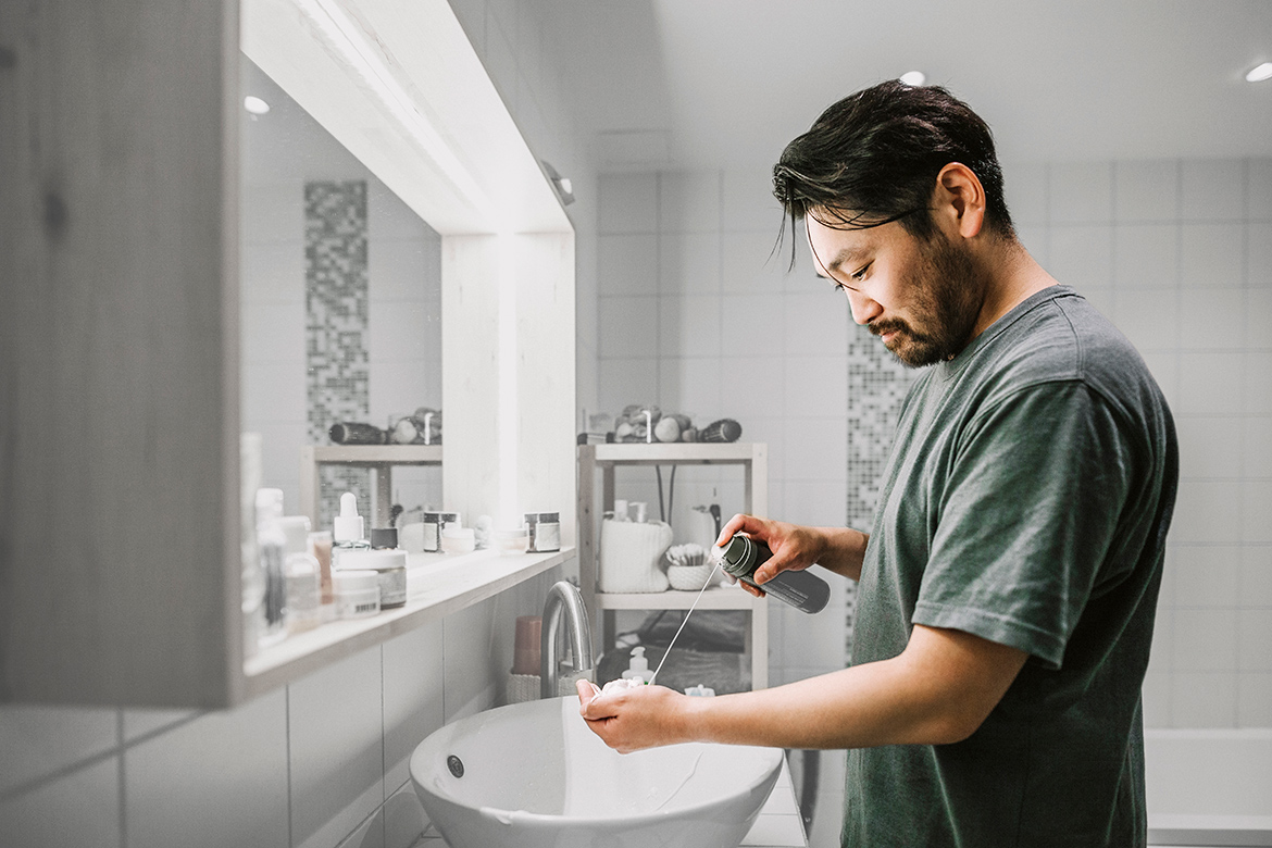 Rinnai - Brand man in bathroom